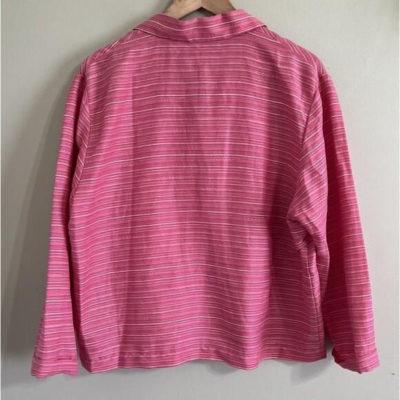 David Brooks Linen-cotton Blend PinkTops Womens Size L Long Sleeve Button Shirt - Picture 2 of 6
